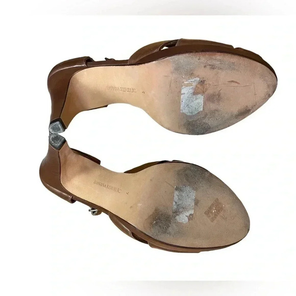 Banana Republic Brown Open Toe  Heels Size 7 - Picture 9 of 9
